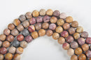 sunset mookaite matte round beads
