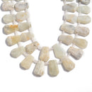 white moonstone graduated faceted trapezoid beads 
