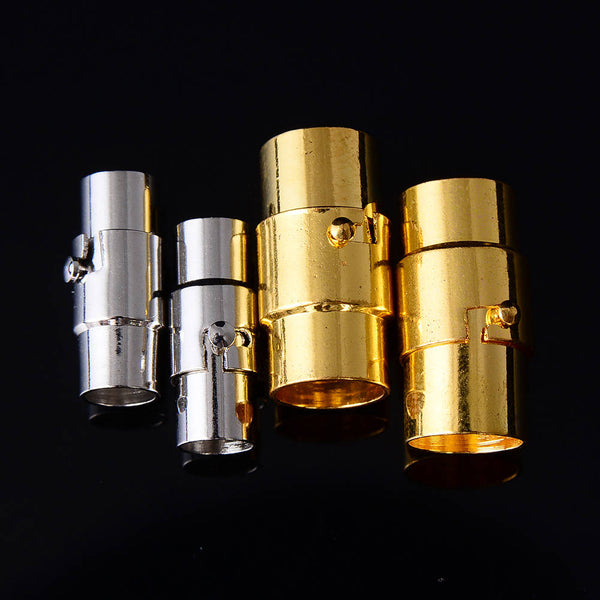silver gold color plated strong magnetic clasps cylinder shape sale by bag