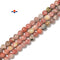 Plum Blossom Jasper Hard Cut Faceted Round Beads Size 6mm 8mm 10mm 15.5'' Strand