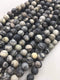 Black Network Silk Stone Spider Web jasper matte round beads