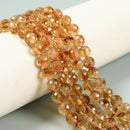 Natural Citrine Faceted Round Beads Size 6mm 8mm 10mm 15.5" Strand
