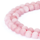 rose quartz matte round beads 