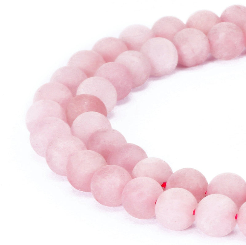 rose quartz matte round beads 
