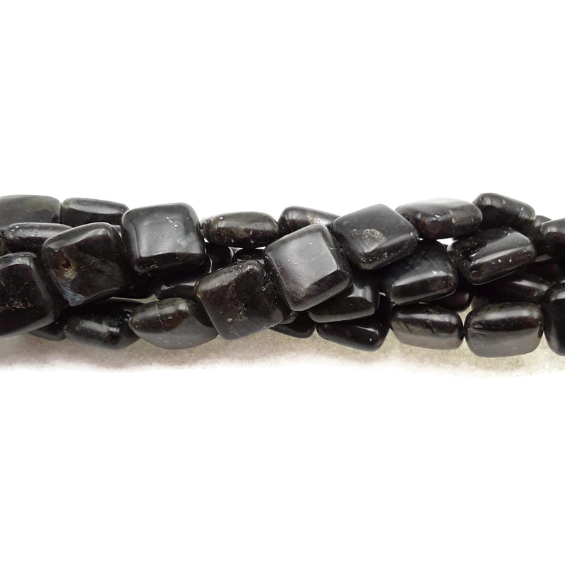 Dark Larvikite Labradorite Smooth Flat Square Beads Size 10mm 15.5" Strand