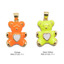 Assorted Enamel Gold Color Heart Bear Charms Pendant Size 15x20mm 5Pcs Per Bag