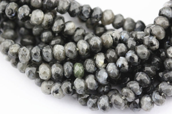 natural larvikite labradorite faceted rondelle beads