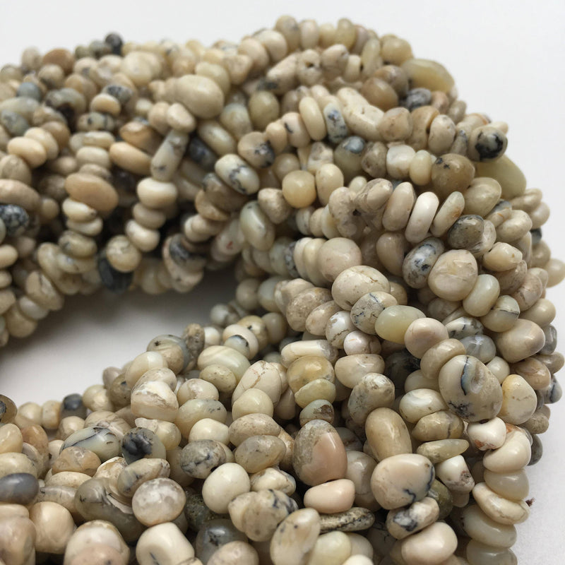 natural white opal irregular pebble nugget beads