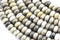 silver leaf jasper smooth rondelle beads