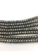 pyrite faceted rondelle beads