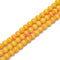 Yellow Striped Glass Beads Smooth Round Beads Size 6mm 8mm 10mm 15.5" Strand
