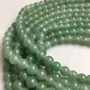large hole green aventurine smooth round beads