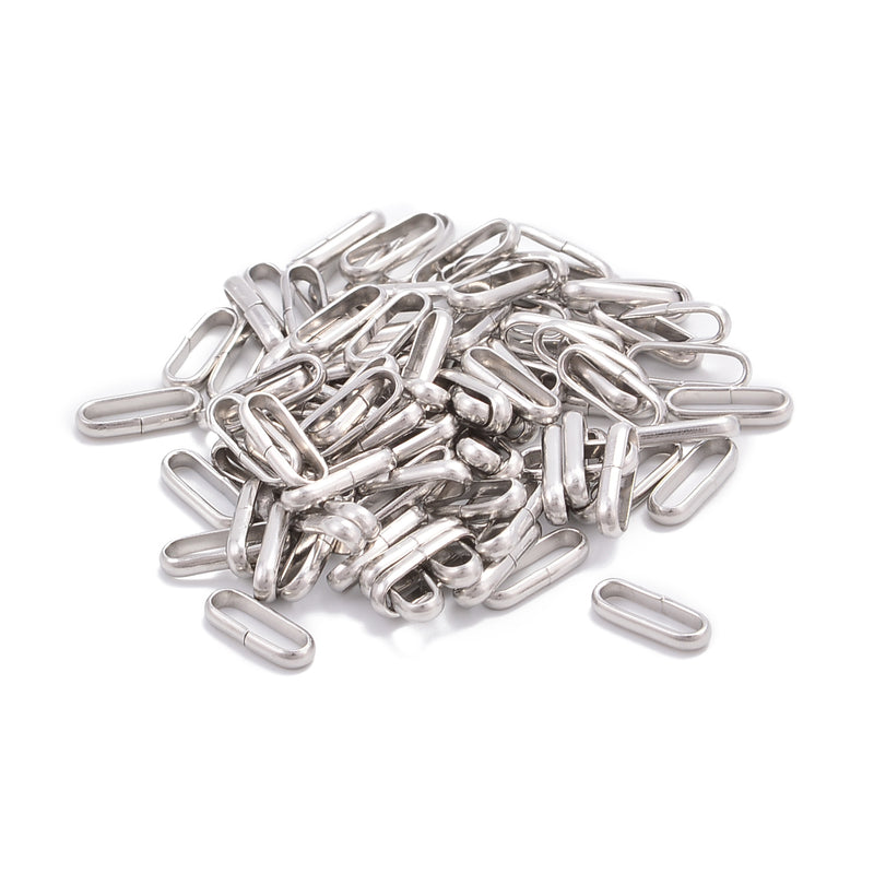 304 Stainless Steel Cord Crimps Size 3.55 x10mm 100 Pieces per Bag