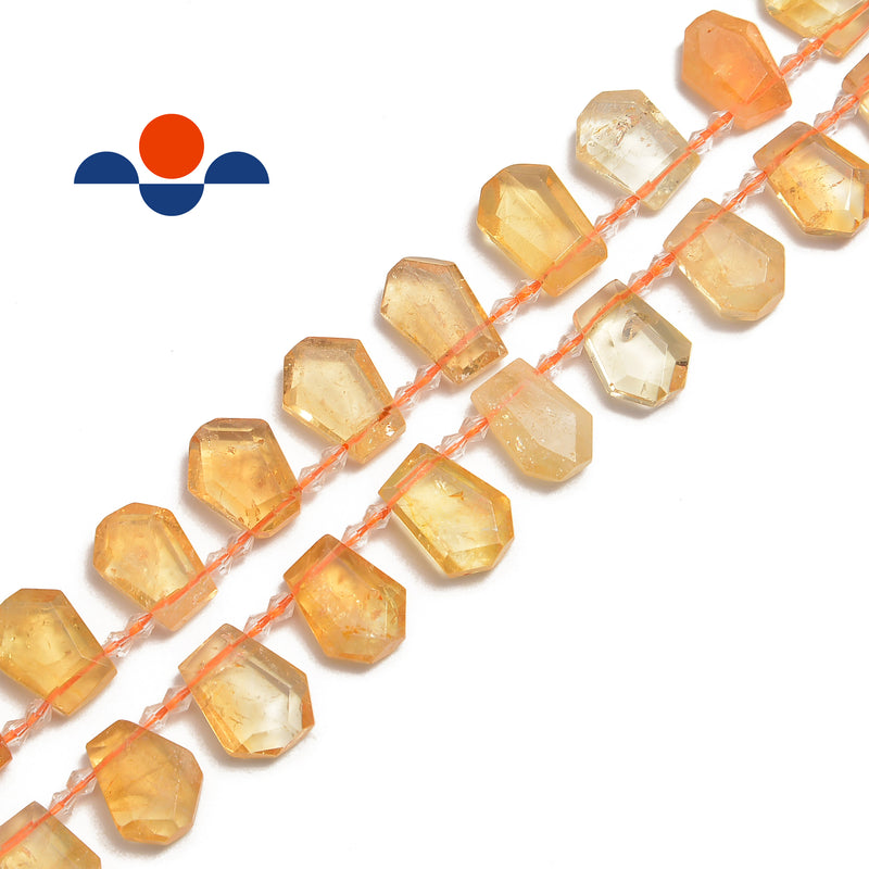 citrine faceted trapezoid shape beads 