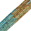Gradient Multi Color Genuine Turquoise Smooth Round Size 3.3mm-5.5mm 25'' Strand