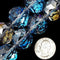 Clear Blue AB Crystal Glass Faceted Balls Chandelier Sun Catcher Beads 24mm 28mm 8" Strand