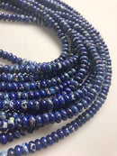 dark blue sea sediment jasper smooth rondelle beads