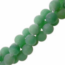 large hole dark green aventurine matte round beads