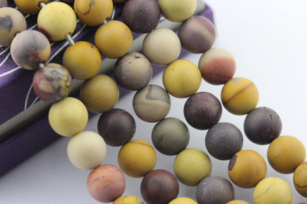 large hole mookaite matte round beads