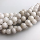 2.0mm Hole White Agate Smooth Round Beads 8mm 15.5" Strand