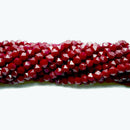 Dark Red Crystal Glass Faceted Star Cut Beads 6mm 15.5" Strand