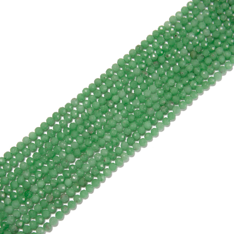 Natural Dark Green Moonstone Faceted Round Beads Size 3mm 4mm Strand