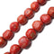Natural Red Sponge Coral Smooth Irregular Round Beads Size 16mm 15.5" Strand