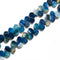 Dark Blue Striped Agate Flat Teardrop Side Hole Beads 6x8mm 15.5" Strand