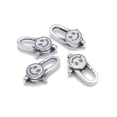 925 Sterling Silver Anti-Silver Color Smiley Clasp Size 7x16.5mm 2 Pcs Per Bag