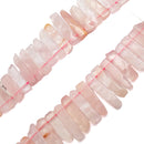 rose quartz graduated slice Sticks Points beads