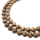 Gold Druzy Agate Faceted Round Beads 6mm 8mm 10mm 15.5" Strand