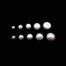White Fresh Water Pearl Half Drilled Cabochon Button Beads 4mm 6mm 8mm 10mm 12mm