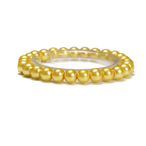 Bright Yellow Glass Pearl Smooth Round Bracelet Beads Size 6mm -12mm 7.5''Length