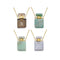 natural stone essential oil necklace perfume bottle tiny rectangle gold chain