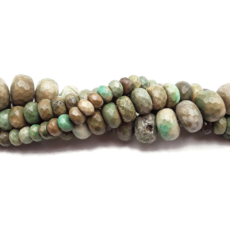 Brown Green Chrysoprase Faceted Rondelle Beads 4x6mm 5x8mm 6x10mm 7x12mm 15.5"