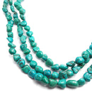 natural blue green turquoise irregular pebble nugget beads