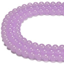 Light Purple Crystal Glass Smooth Round Beads Size 6mm 8mm 10mm 15.5" Strand