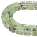 Prehnite Faceted Cylinder Beads Size 10x16mm 15.5'' Strand