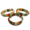 Multi Jade Double Drill Bracelet Rectangle Shape 11x15mm Length 7.5"