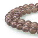 gray agate smooth round beads 