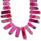 Fuchsia Pink Agate Graduated Slab Slice Stick Points Beads 10x25-12x45mm 15.5'' Strand