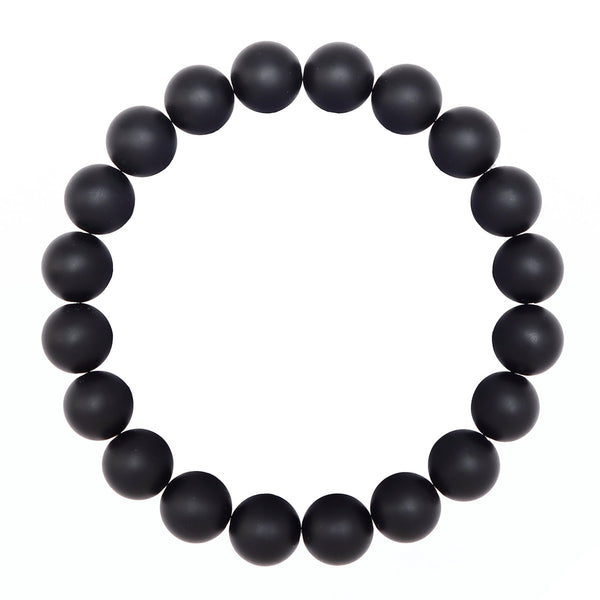 black onyx bracelet matte round