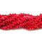 Red Bamboo Coral Hand Carved Flower Beads Size 6x14mm 15.5'' Strand