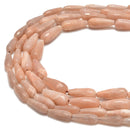Peach Moonstone Faceted Teardrop Beads Size 6x16mm 8x20mm 15.5" Strand
