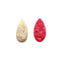 Red / White Bamboo Coral Hand Carved Dragon Teardrop Pendant Sold by Piece