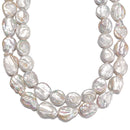 Fresh Water Pearl White Keshi Coin Beads Size 15-16mm 15.5'' Strand