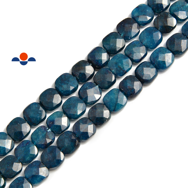 apatite faceted square beads