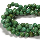 Dark Green Turquoise Smooth Round Beads Size 4mm 6mm 8mm 10mm 15.5'' Strand