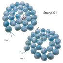 RARE High Grade Top Quality Natural Larimar Smooth Round Beads 14mm 15.5" Strand
