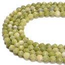 Natural Green Jade Faceted Start Cut Beads Size 8mm 15.5'' Strand